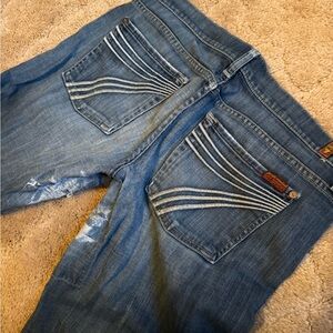 7 For All Mankind Blue Boot Cut Jeans